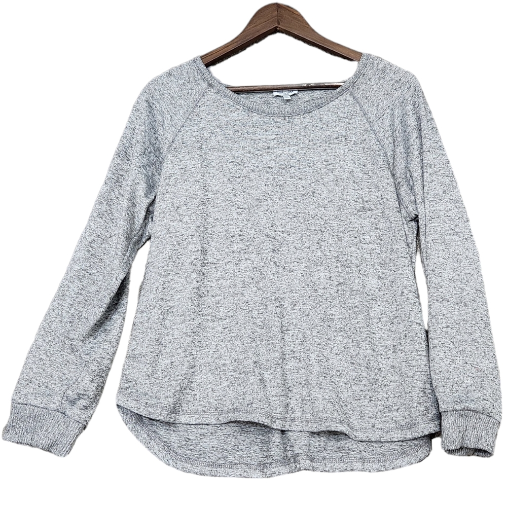 Splendid Longsleeve Tight Knit Pullover Sweater Tee Shirt Gray Size L